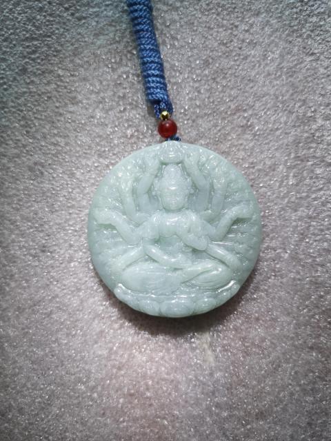 古玩玉器天然翡翠雕“千手觀音”牌拍賣,當(dāng)前價(jià)格680元