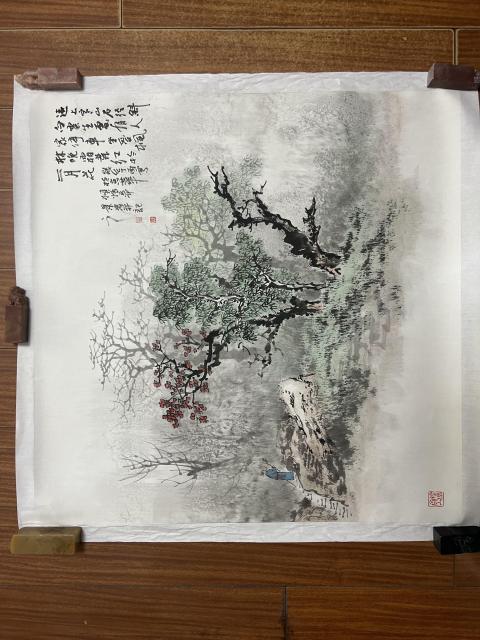 古玩字畫趙景巖老師山水斗方拍賣,當前價格788元