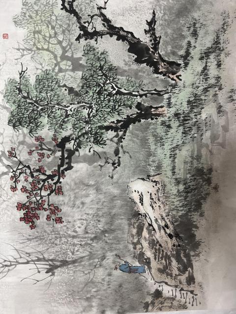 古玩字畫趙景巖老師山水斗方拍賣,當前價格788元