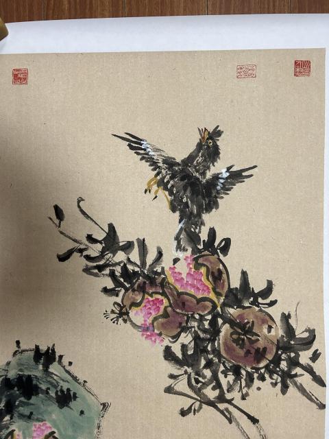 古玩字畫張平子《寫意花鳥》拍賣,當前價格858元