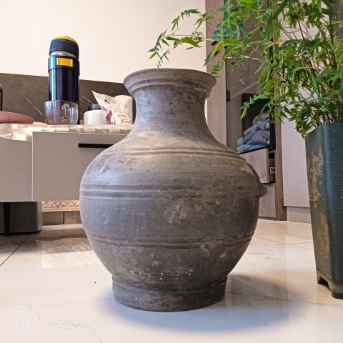 古玩陶瓷灰陶鋪首銜環漢壺拍賣,當前價格1800元