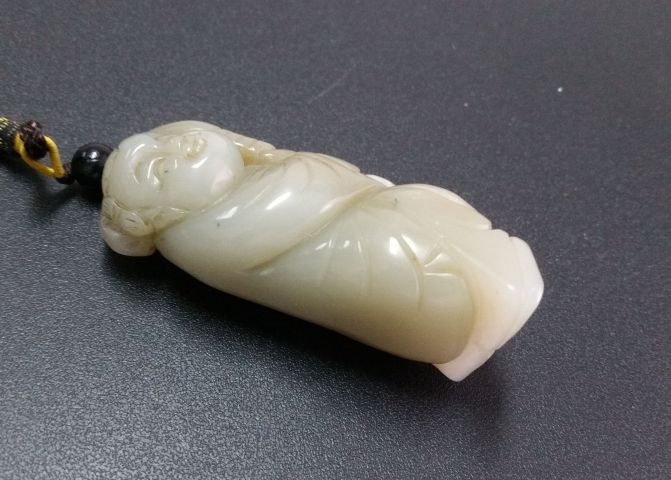 古玩玉器和田玉“如意童子”小把件拍賣，當前價格580元