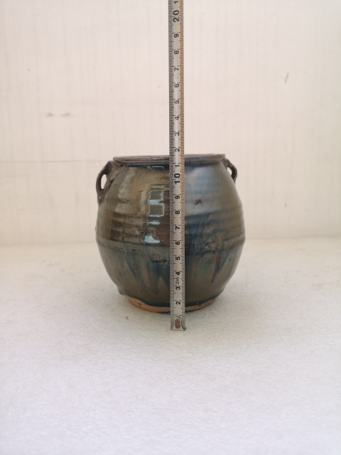 古玩陶瓷清代磁州窯雙系罐拍賣,當前價格168元