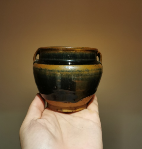 古玩陶瓷明末清初?窯變釉雙系罐拍賣,當前價格960元