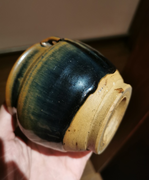 古玩陶瓷明末清初?窯變釉雙系罐拍賣,當前價格960元