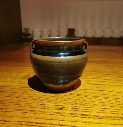 古玩陶瓷明末清初?窯變釉雙系罐拍賣,當前價格960元