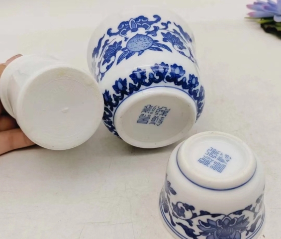 古玩陶瓷花卉紋青花酒溫拍賣，當前價格350元