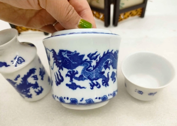 古玩陶瓷八十年代青花酒溫拍賣，當(dāng)前價格398元