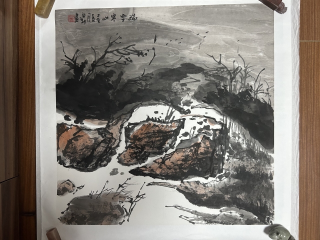雅昌大拍原作楊自新《瑞雪寒山圖》拍賣，當前價格2988元