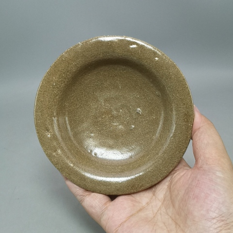 古玩陶瓷米黃釉盤拍賣,當前價格1200元