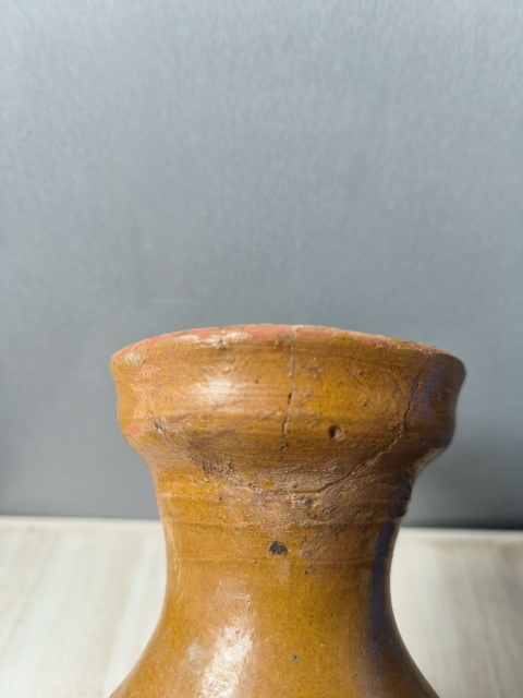 古玩陶瓷黃釉盤口漢壺拍賣,當前價格355元