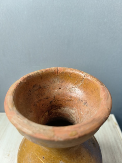 古玩陶瓷黃釉盤口漢壺拍賣,當前價格355元
