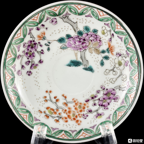 古玩陶瓷粉彩花卉紋盤拍賣,當前價格1200元