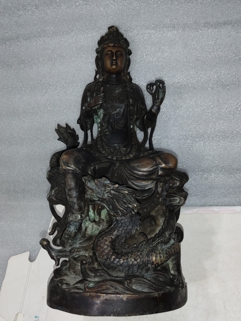 古玩雜項銅騎龍觀音拍賣，當前價格1660元