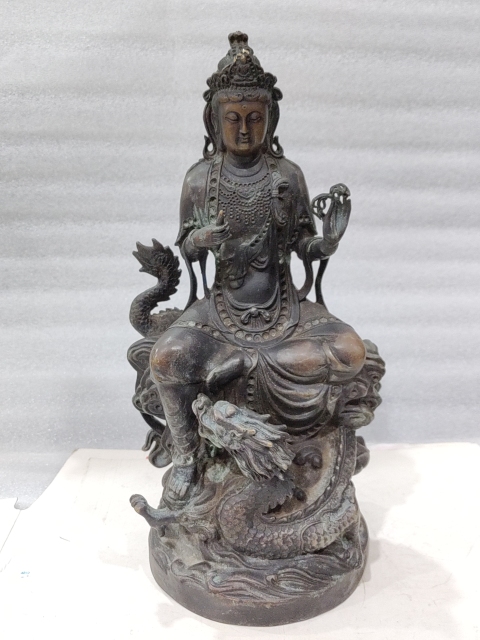 古玩雜項銅騎龍觀音拍賣，當前價格1660元