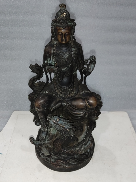 古玩雜項銅騎龍觀音拍賣，當前價格1660元