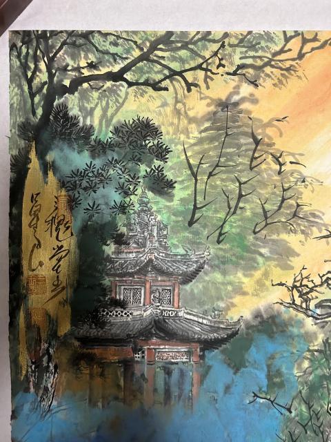 古玩字畫榮寶齋終身簽約畫家王運良老師《風景圖》拍賣,當前價格1588元