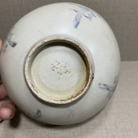 古玩陶瓷明代中期青花壽子紋碗拍賣，當前價格880元