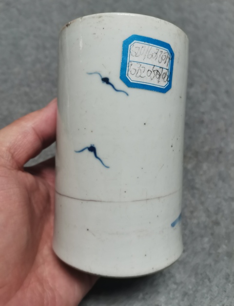 古玩陶瓷青花人物故事紋筆筒拍賣，當前價格366元