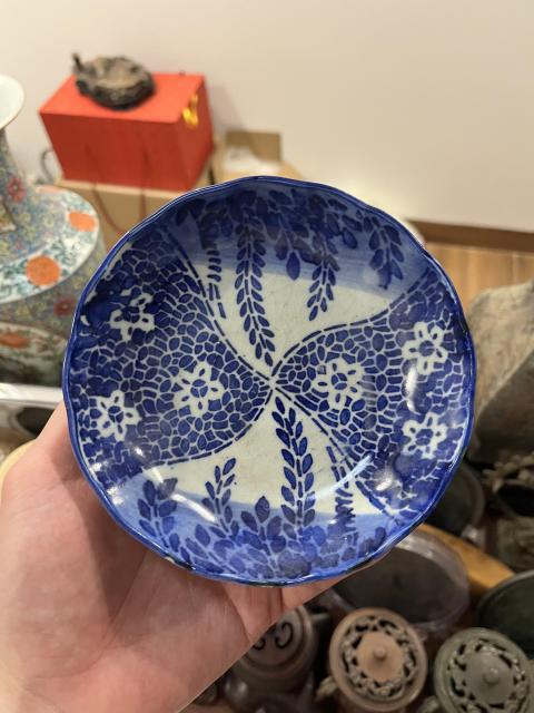 古玩陶瓷晚清青花盤拍賣,當前價格199元