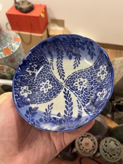 古玩陶瓷晚清青花盤拍賣,當前價格199元