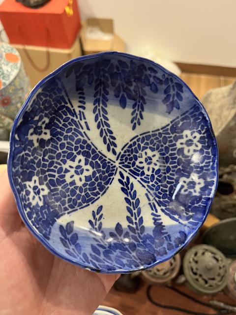 古玩陶瓷晚清青花盤拍賣,當前價格199元