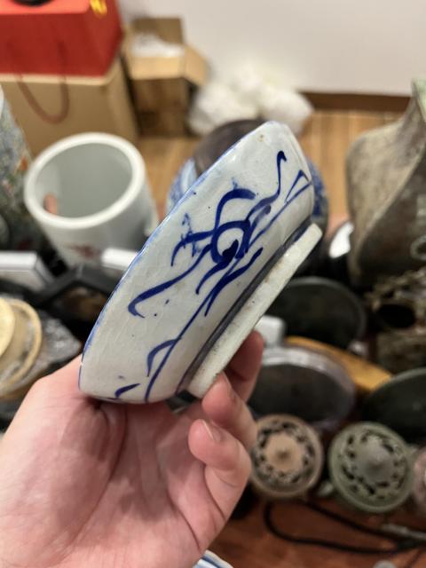古玩陶瓷晚清青花盤拍賣,當前價格199元