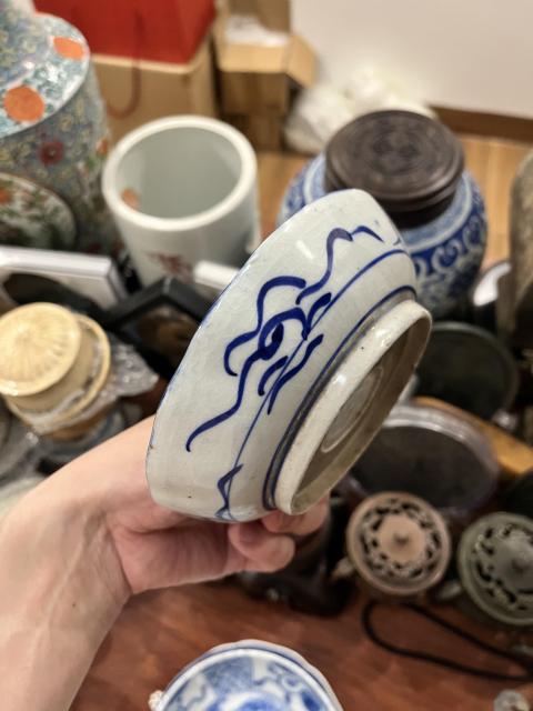 古玩陶瓷晚清青花盤拍賣,當前價格199元