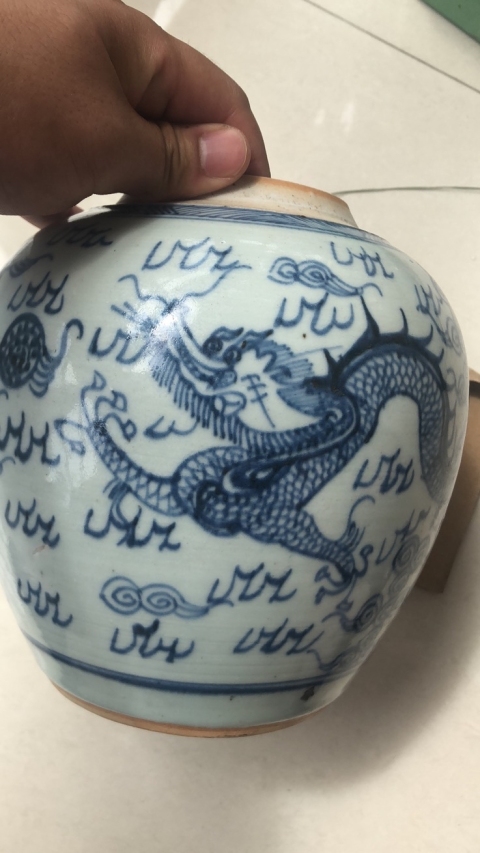 古玩陶瓷雍正.青花龍鳳紋罐拍賣,當前價格5600元
