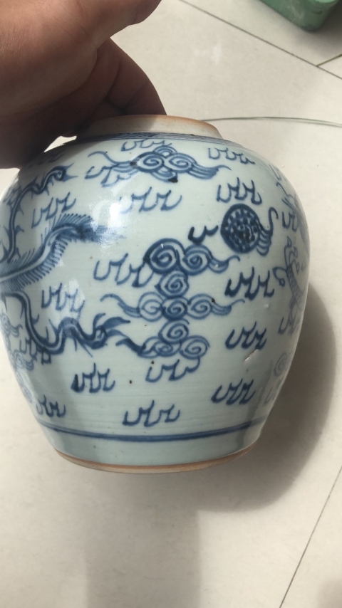 古玩陶瓷雍正.青花龍鳳紋罐拍賣,當前價格5600元