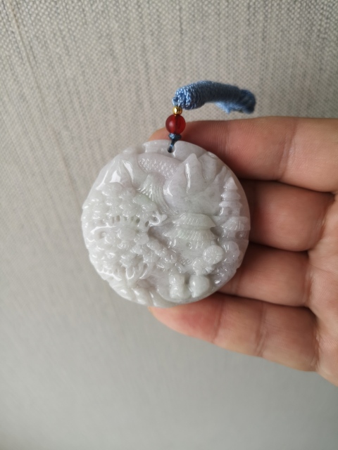 古玩玉器天然翡翠雕“山水”牌拍賣,當前價格680元