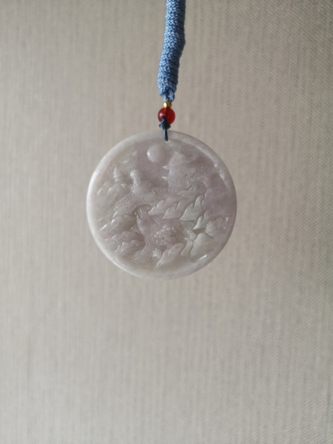 古玩玉器天然翡翠雕“山水”牌拍賣,當前價格680元