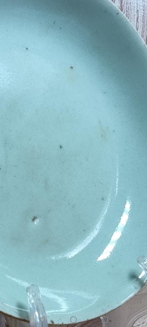 古玩陶瓷清中期～豆青釉盤拍賣，當前價格188元