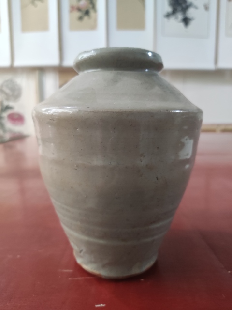 古玩陶瓷明代龍泉青瓷唇口罐拍賣,當前價格588元