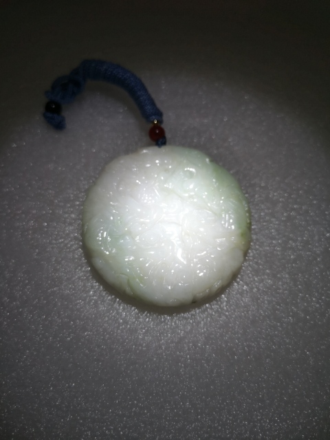 古玩玉器天然翡翠雕“龍紋”牌拍賣，當前價格480元