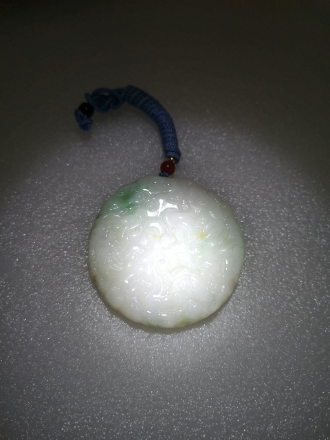 古玩玉器天然翡翠雕“龍紋”牌拍賣，當前價格480元
