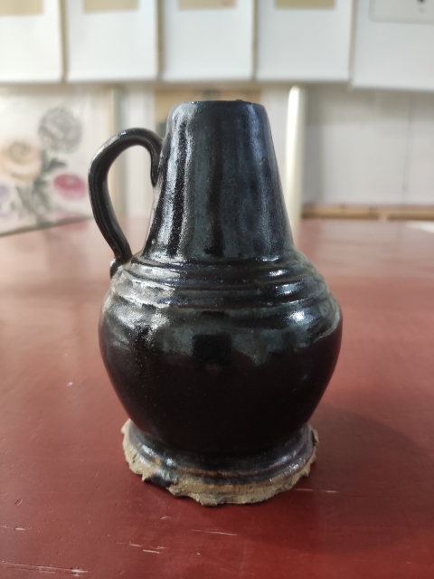 古玩陶瓷清代黑釉油燈拍賣，當(dāng)前價(jià)格168元