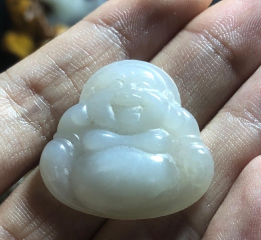 古玩玉器和田玉雕彌勒佛拍賣，當前價格99元
