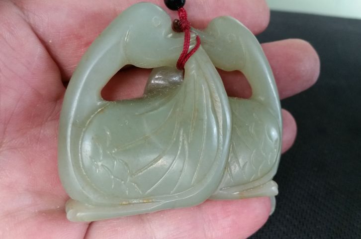 古玩玉器和田玉雙鵝雕刻件拍賣，當前價格880元