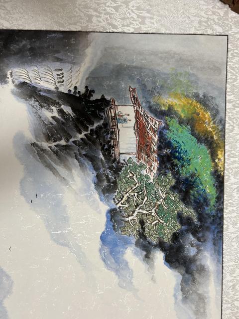 古玩字畫陽瑞萍老師潑墨寫意山水拍賣，當前價格598元