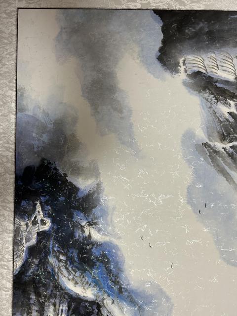 古玩字畫陽瑞萍老師潑墨寫意山水拍賣，當前價格598元