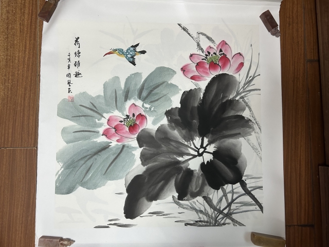 古玩字畫周藝老師荷花拍賣,當前價格375元