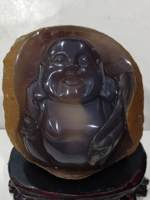 古玩雜項(xiàng)瑪瑙雕彌勒佛擺件拍賣，當(dāng)前價(jià)格1880元