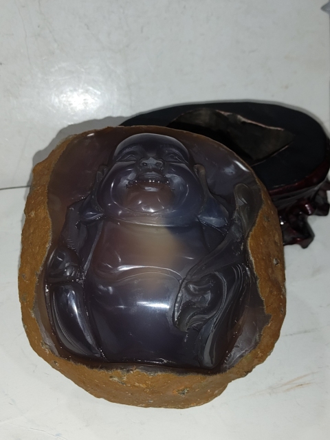 古玩雜項(xiàng)瑪瑙雕彌勒佛擺件拍賣，當(dāng)前價(jià)格1880元