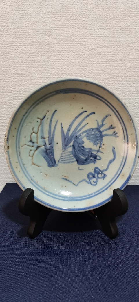 古玩陶瓷青花花卉紋盤拍賣，當前價格700元