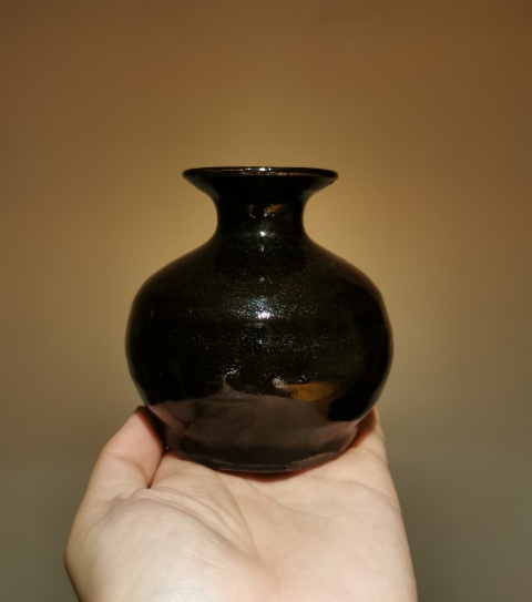 古玩陶瓷明代·磁州窯黑釉撇口瓶拍賣,當前價格900元