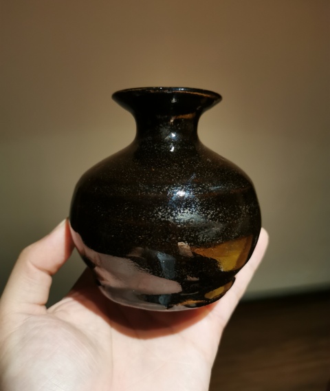 古玩陶瓷明代·磁州窯黑釉撇口瓶拍賣,當前價格900元