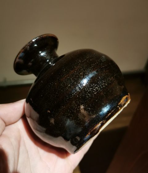 古玩陶瓷明代·磁州窯黑釉撇口瓶拍賣,當前價格900元