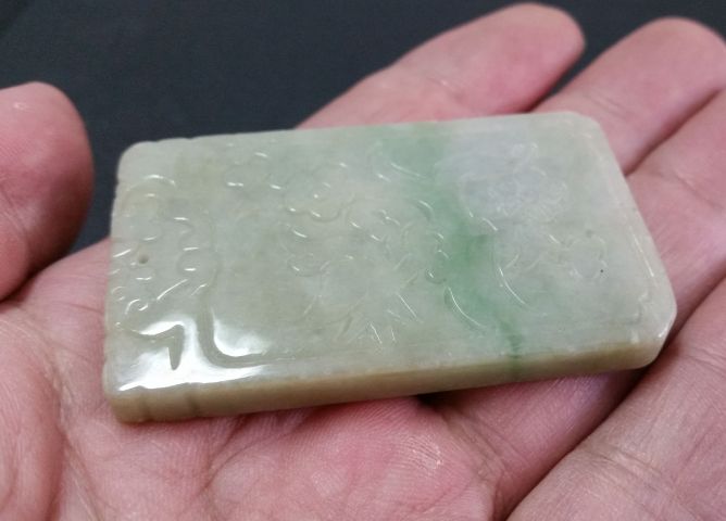 古玩玉器翡翠龍鳳紋牌拍賣，當前價格36800元