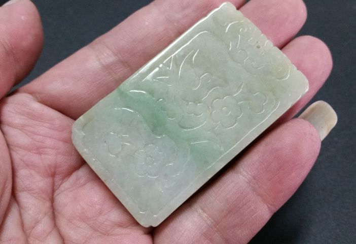 古玩玉器翡翠龍鳳紋牌拍賣，當前價格36800元